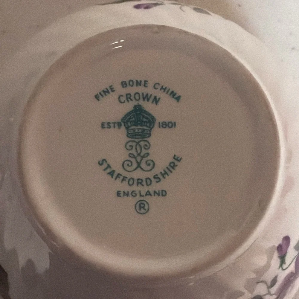 Floral Porcelain Bowl with Gold Rim